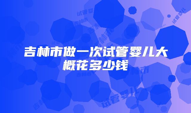 吉林市做一次试管婴儿大概花多少钱