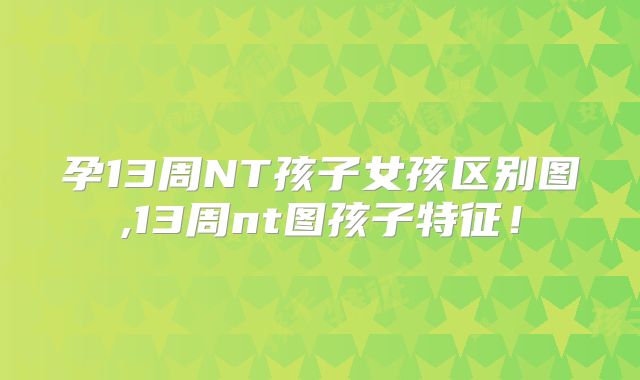 孕13周NT孩子女孩区别图,13周nt图孩子特征！