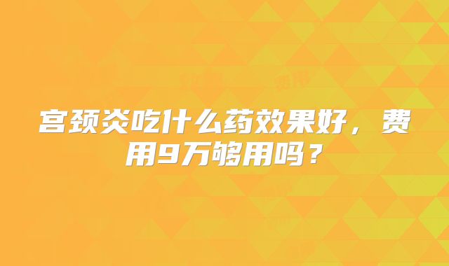 宫颈炎吃什么药效果好,费用9万够用吗?