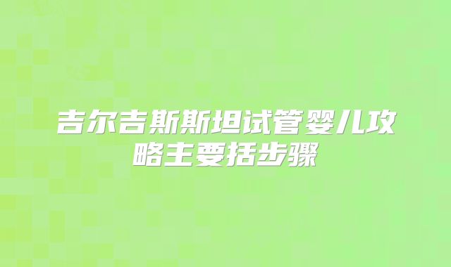 吉尔吉斯斯坦试管婴儿攻略主要括步骤