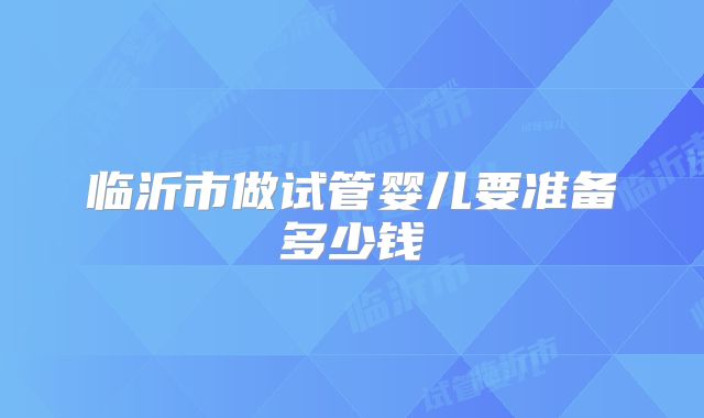 临沂市做试管婴儿要准备多少钱