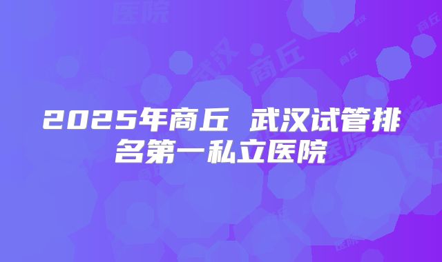 2025年商丘 武汉试管排名第一私立医院