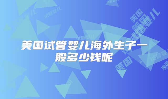 美国试管婴儿海外生子一般多少钱呢