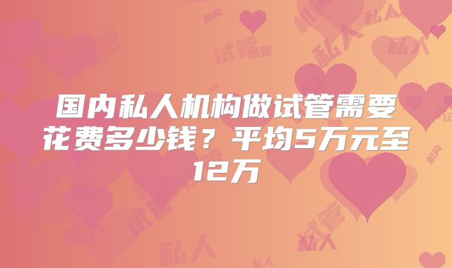 国内私人机构做试管需要花费多少钱？平均5万元至12万