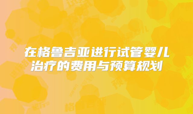 在格鲁吉亚进行试管婴儿治疗的费用与预算规划