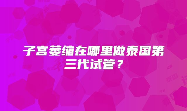 子宫萎缩在哪里做泰国第三代试管？