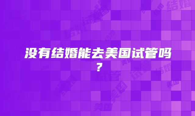 没有结婚能去美国试管吗？