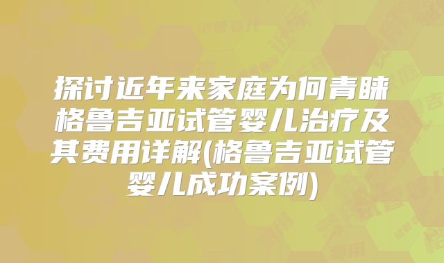 探讨近年来家庭为何青睐格鲁吉亚试管婴儿治疗及其费用详解(格鲁吉亚试管婴儿成功案例)