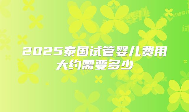 2025泰国试管婴儿费用大约需要多少