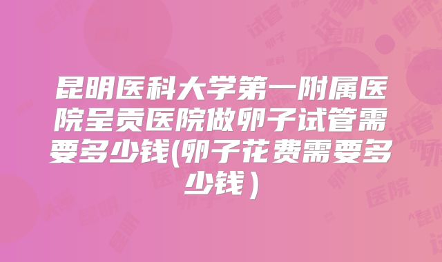 昆明医科大学第一附属医院呈贡医院做卵子试管需要多少钱(卵子花费需要多少钱）