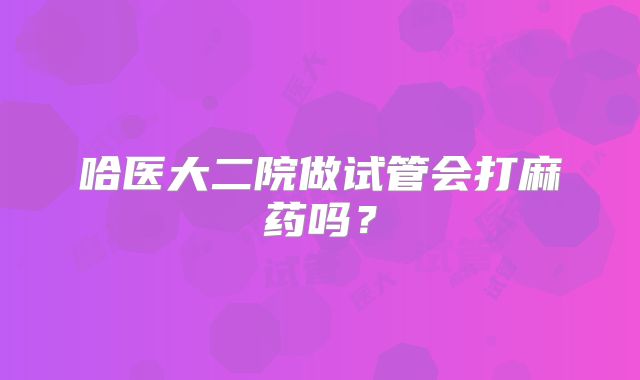 哈医大二院做试管会打麻药吗?