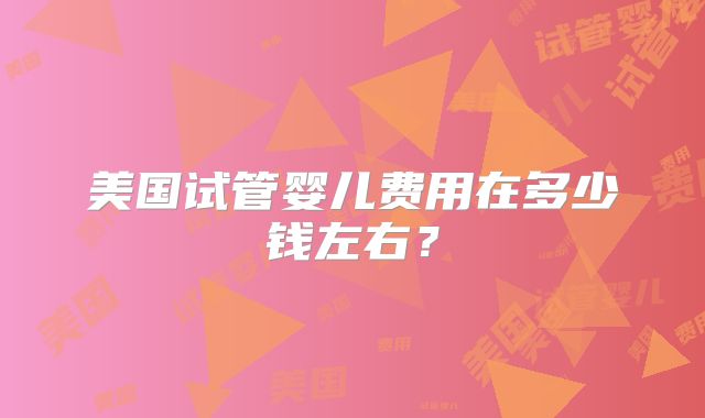 美国试管婴儿费用在多少钱左右？