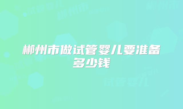 郴州市做试管婴儿要准备多少钱