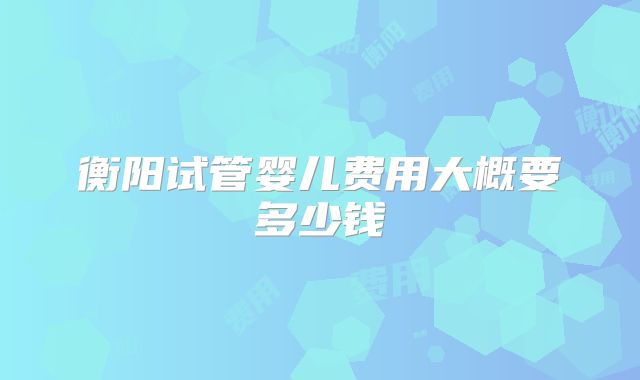 衡阳试管婴儿费用大概要多少钱