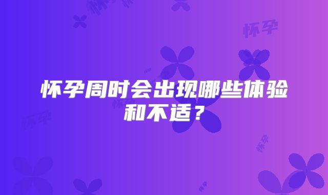 怀孕周时会出现哪些体验和不适？