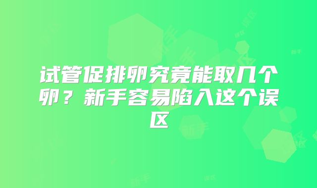 试管促排卵究竟能取几个卵？新手容易陷入这个误区