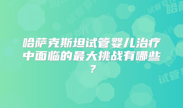 哈萨克斯坦试管婴儿治疗中面临的最大挑战有哪些？