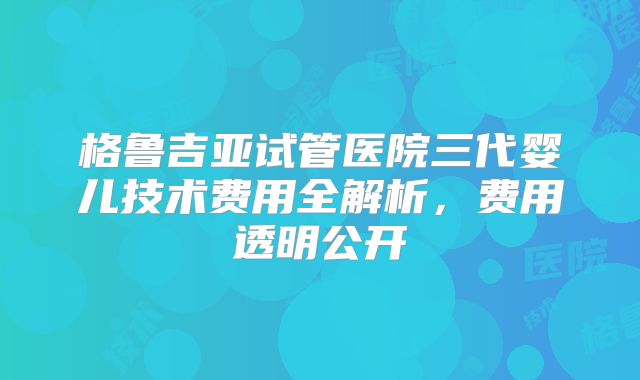 格鲁吉亚试管医院三代婴儿技术费用全解析，费用透明公开