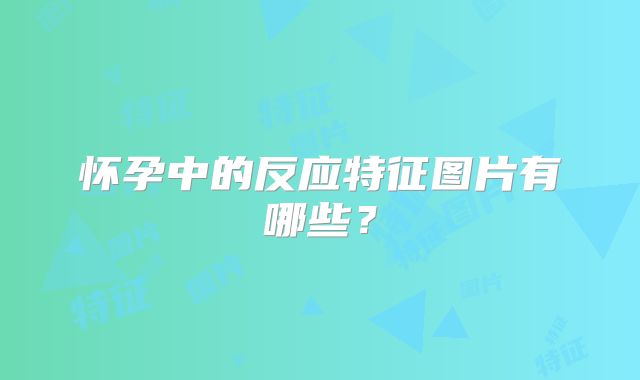 怀孕中的反应特征图片有哪些?