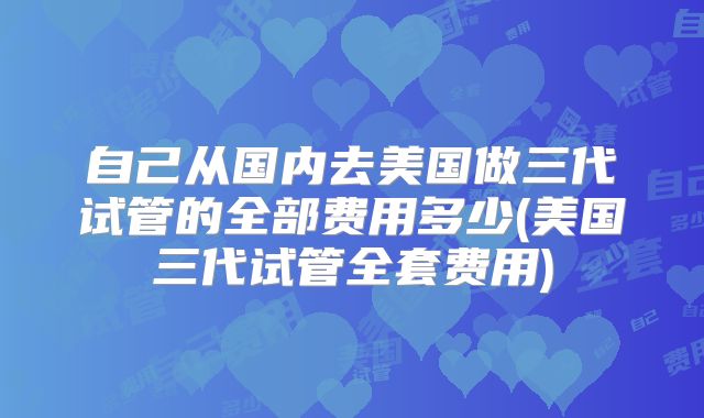 自己从国内去美国做三代试管的全部费用多少(美国三代试管全套费用)