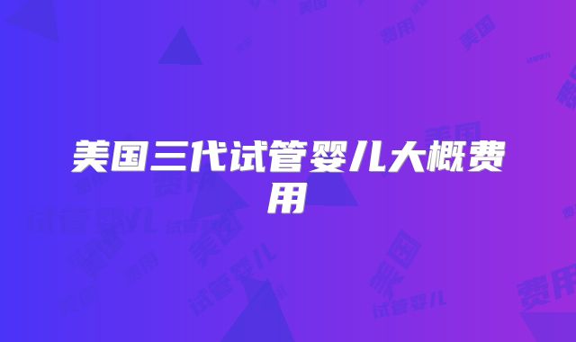美国三代试管婴儿大概费用