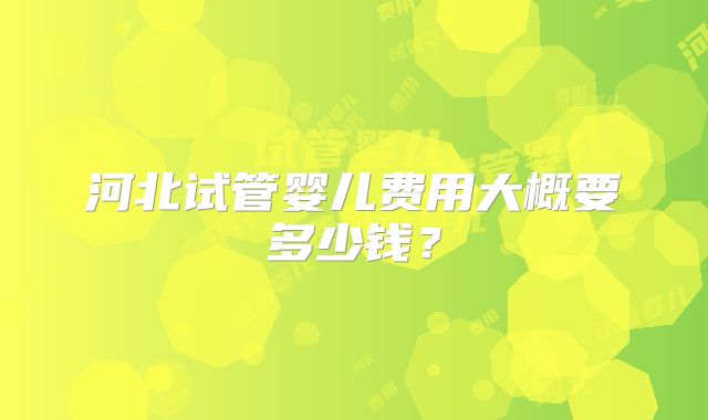 河北试管婴儿费用大概要多少钱？