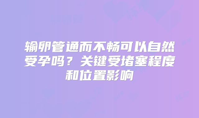 输卵管通而不畅可以自然受孕吗?关键受堵塞程度和位置影响