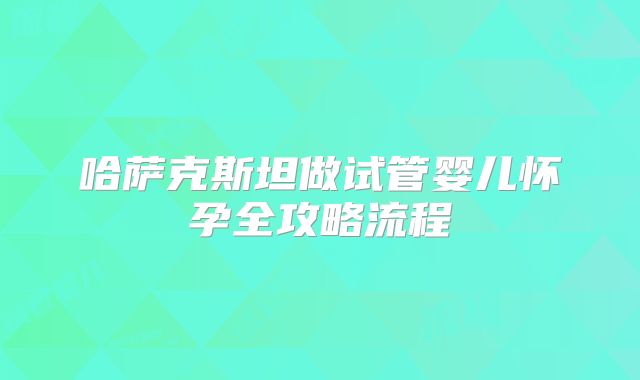 哈萨克斯坦做试管婴儿怀孕全攻略流程