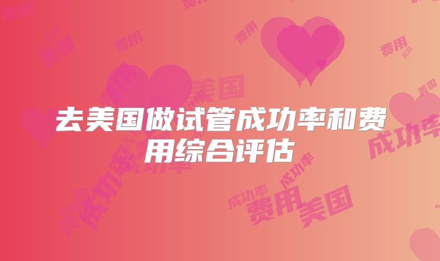 去美国做试管成功率和费用综合评估