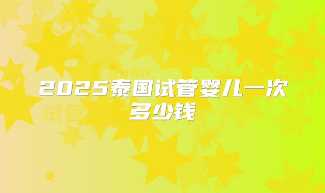 2025泰国试管婴儿一次多少钱