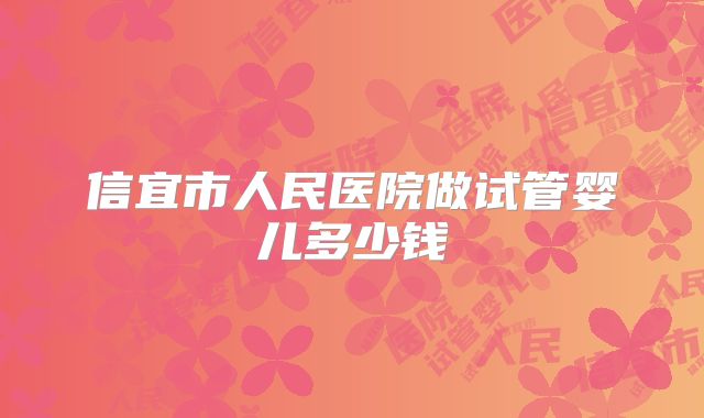 信宜市人民医院做试管婴儿多少钱