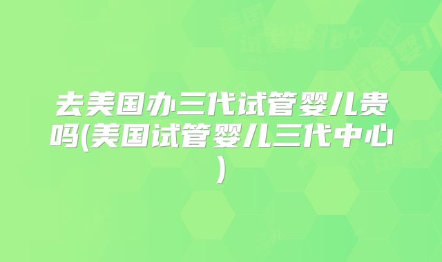 去美国办三代试管婴儿贵吗(美国试管婴儿三代中心)