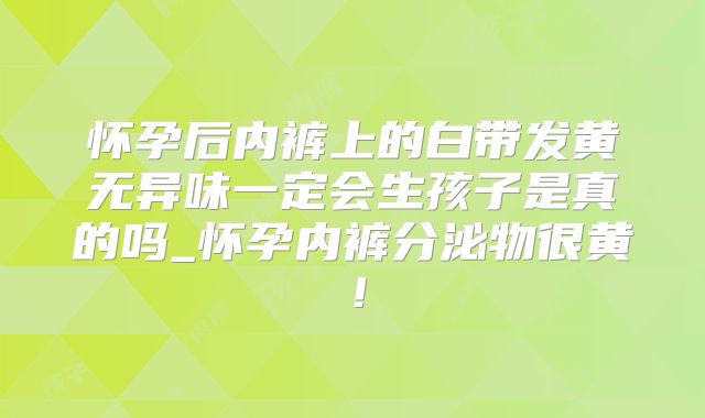 怀孕后内裤上的白带发黄无异味一定会生孩子是真的吗_怀孕内裤分泌物很黄！