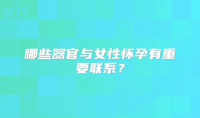 哪些器官与女性怀孕有重要联系？