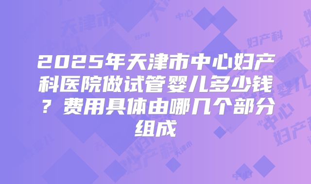 2025年天津市中心妇产科医院做试管婴儿多少钱？费用具体由哪几个部分组成