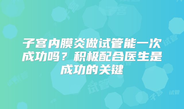 子宫内膜炎做试管能一次成功吗？积极配合医生是成功的关键