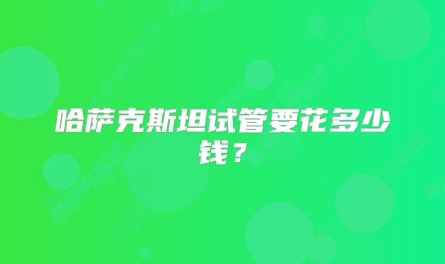 哈萨克斯坦试管要花多少钱？