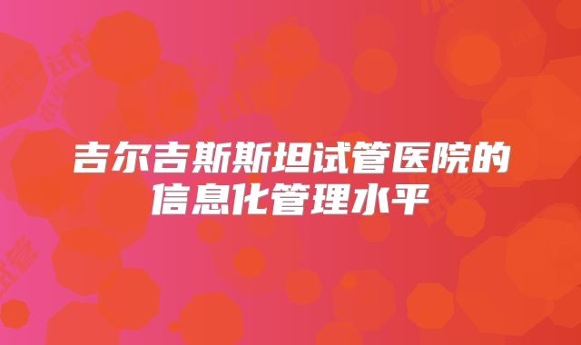 吉尔吉斯斯坦试管医院的信息化管理水平​