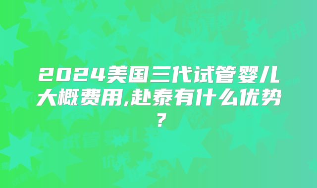 2024美国三代试管婴儿大概费用,赴泰有什么优势？