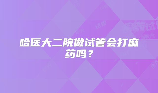 哈医大二院做试管会打麻药吗？