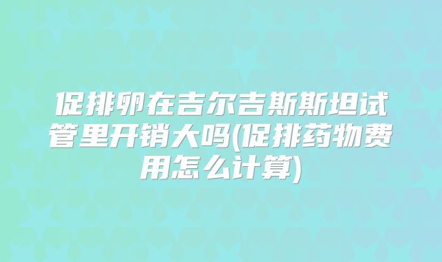 促排卵在吉尔吉斯斯坦试管里开销大吗(促排药物费用怎么计算)