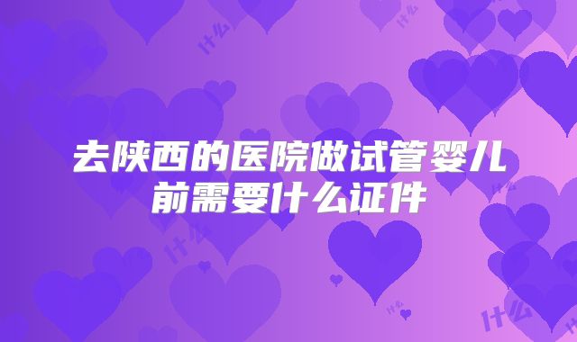 去陕西的医院做试管婴儿前需要什么证件