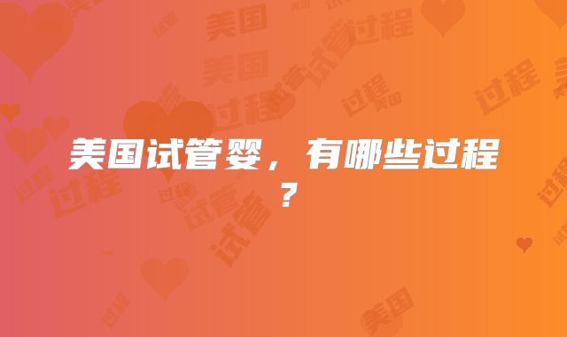 美国试管婴，有哪些过程？
