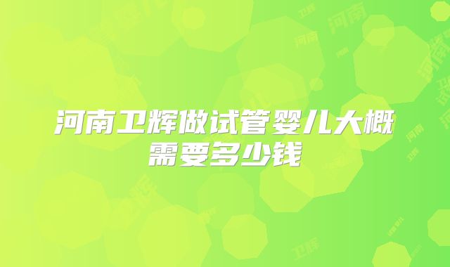 河南卫辉做试管婴儿大概需要多少钱