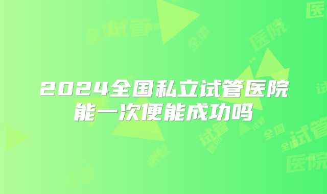2024全国私立试管医院能一次便能成功吗