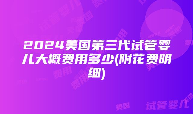 2024美国第三代试管婴儿大概费用多少(附花费明细)