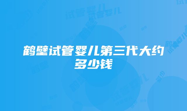 鹤壁试管婴儿第三代大约多少钱