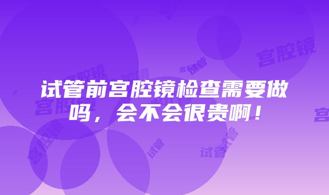 试管前宫腔镜检查需要做吗，会不会很贵啊！