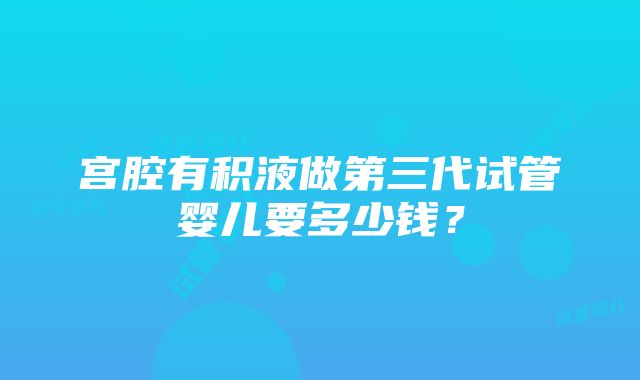 宫腔有积液做第三代试管婴儿要多少钱？