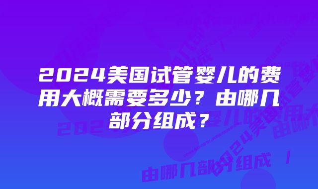 2024美国试管婴儿的费用大概需要多少？由哪几部分组成？